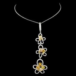 18K Gold 2.76ctw Fancy Diamond Pendant