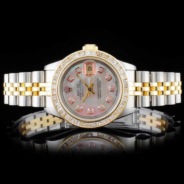 Rolex YG/SS DateJust 2.00ct Diamond Ladies Wristwa