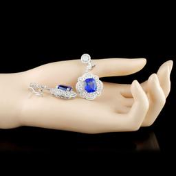 18K Gold 16.98ctw Tanzanite & 4.55ctw Diamond Earr