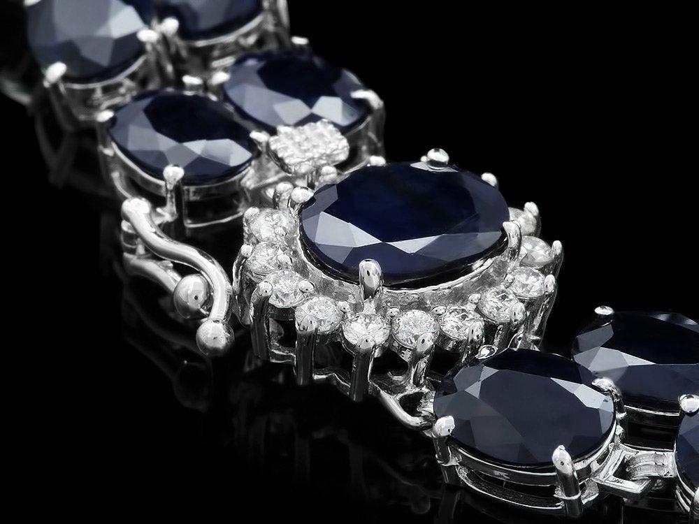 14k Gold 50.00ct Sapphire & 0.55ct Diamond Bracel