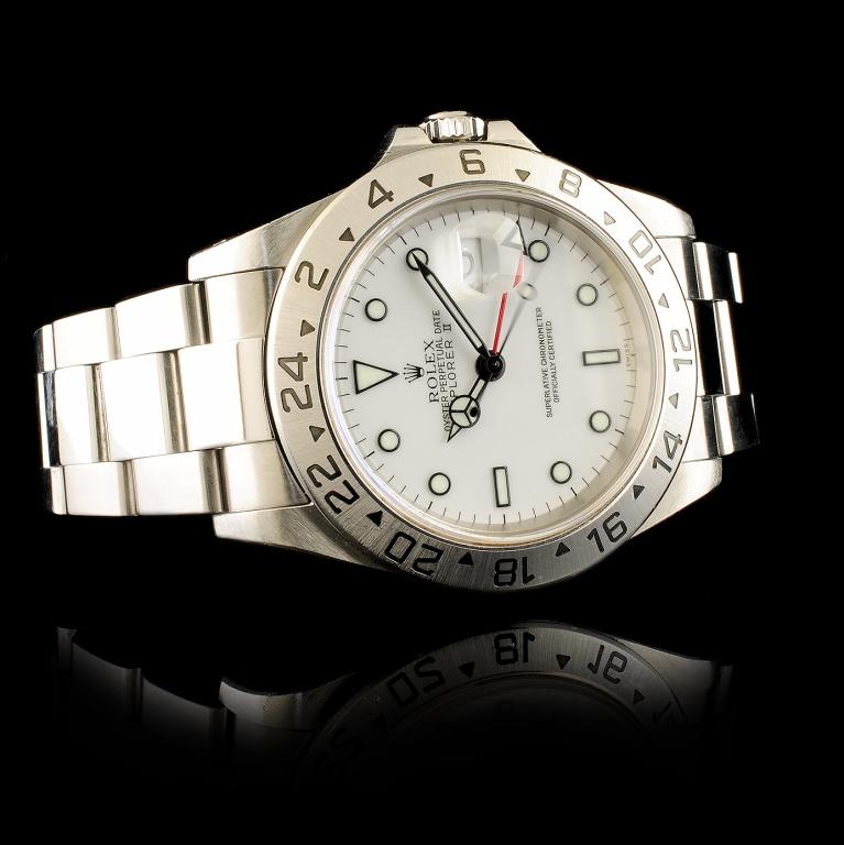 Rolex Explorer II Polar White SS 40MM Wristwatch