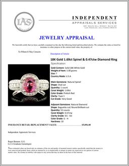 18K Gold 1.69ct Spinel & 0.47ctw Diamond Ring
