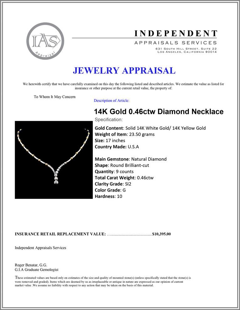 14K Gold 0.46ctw Diamond Necklace