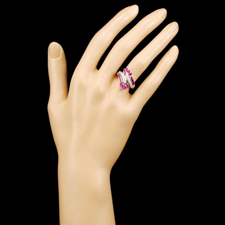 18K Gold 1.30ct Ruby & 0.18ctw Diamond Ring