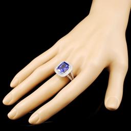 18K Gold 5.48ct Tanzanite & 1.09ctw Diamond Ring