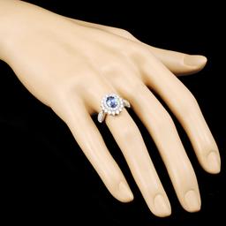 18K Gold 0.99ct Sapphire & 1.04ctw Diamond Ring