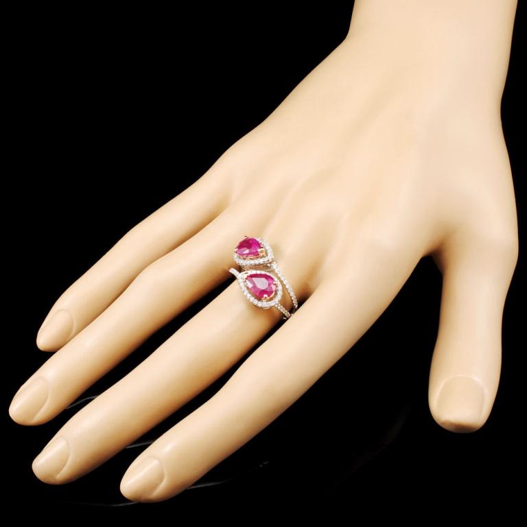 14K Gold 3.24ctw Ruby & 0.32ctw Diamond Ring