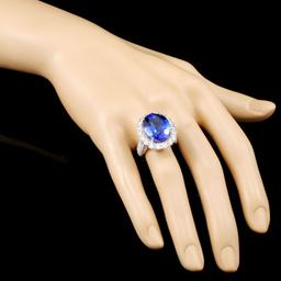 18K Gold 16.11ct Tanzanite & 3.06ctw Diamond Ring