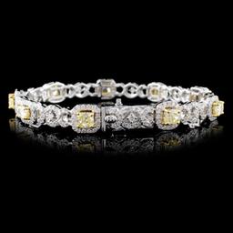 18K White Gold 5.66ctw Fancy Color Diamond Bracele