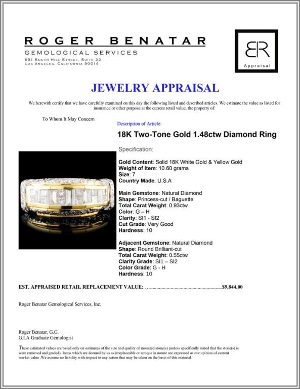 18K TT Gold 1.48ctw Diamond Ring