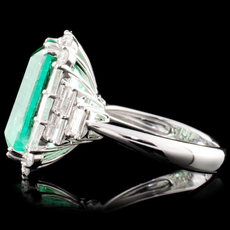 18K Gold 9.32ct Emerald & 1.31ctw Diamond Ring