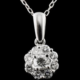 18K White Gold 0.54ctw Diamond Pendant