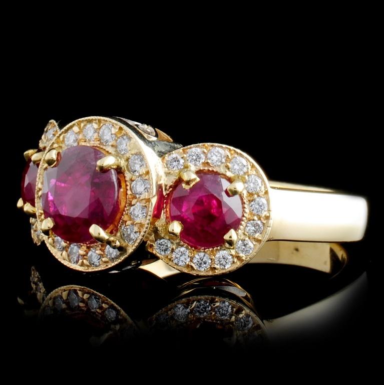 14K Yellow Gold 1.85ct Ruby & 0.63ct Diamond Ring