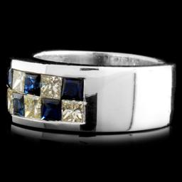 18K Gold 1.48ctw Sapphire & 1.07ctw Diamond Ring