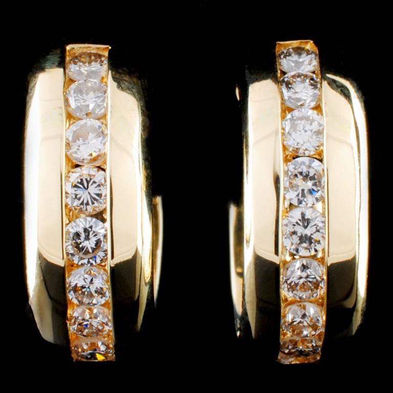 14K Gold 1.31ctw Diamond Earrings