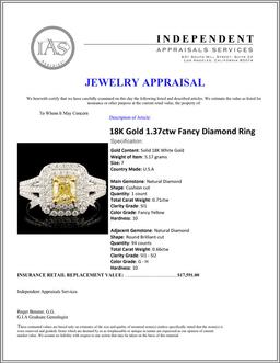 18K Gold 1.37ctw Fancy Diamond Ring