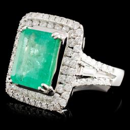 18K Gold 4.25ct Emerald & 1.39ctw Diamond Ring