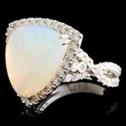 18K Gold 5.66ct Opal & 1.17ctw Diamond Ring