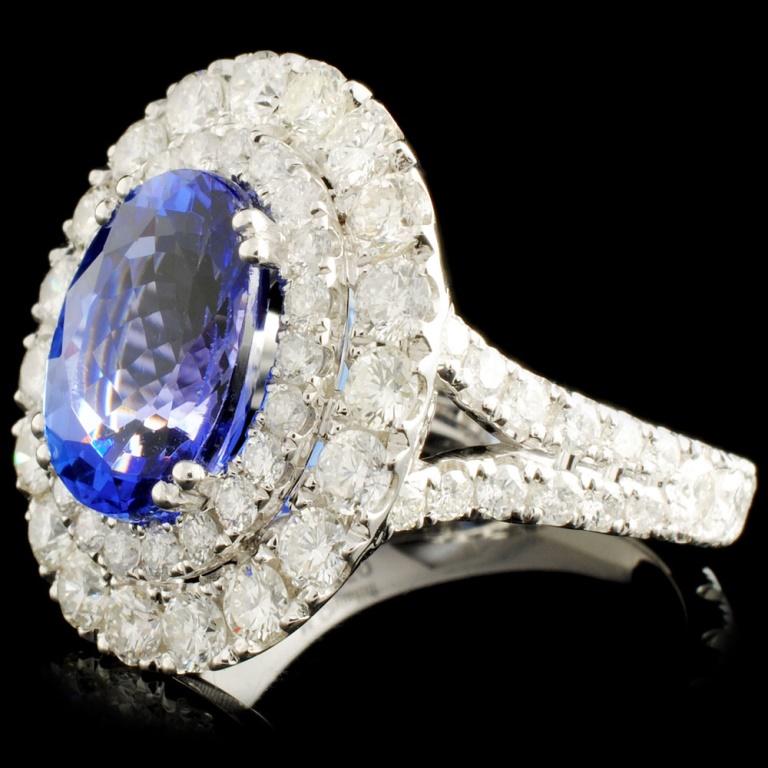 18K Gold 4.02ct Tanzanite & 2.57ctw Diamond Ring