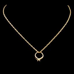 14K Gold 0.07ctw Sapphire Pendant