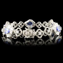 18K Gold 3.55ct Tanzanite & 4.81ctw Diamond Bracel