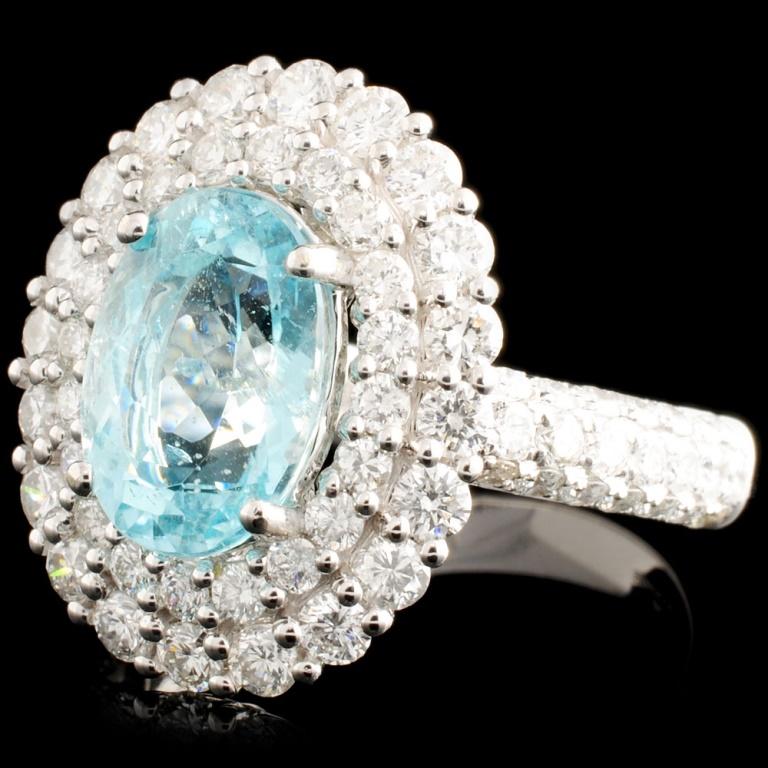 18K Gold 2.78ct Paraiba Tourmaline & 1.88ctw Diamo