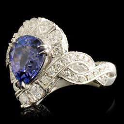 18K Gold 3.56ct Sapphire & 1.38ctw Diamond Ring