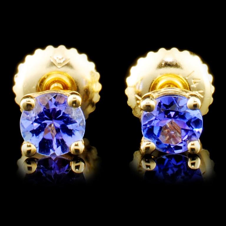 14K Gold 0.70ctw Tanzanite Earrings