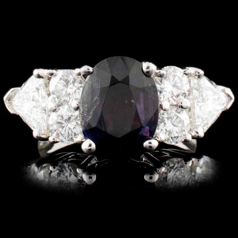 18K Gold 3.08ct Alexandrite & 2.16ctw Diamond Ring