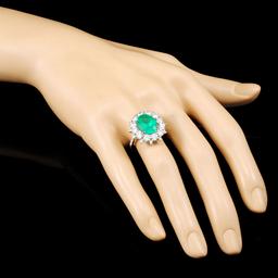 18K Gold 3.72ct Emerald & 2.61ctw Diamond Ring