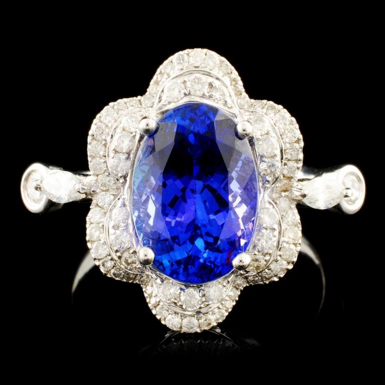 18K Gold 3.31ct Tanzanite & 0.61ctw Diamond Ring