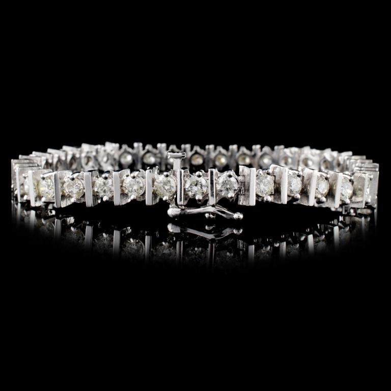 14K White Gold 5.00ctw Diamond Bracelet