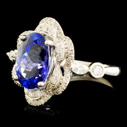 18K Gold 3.31ct Tanzanite & 0.61ctw Diamond Ring