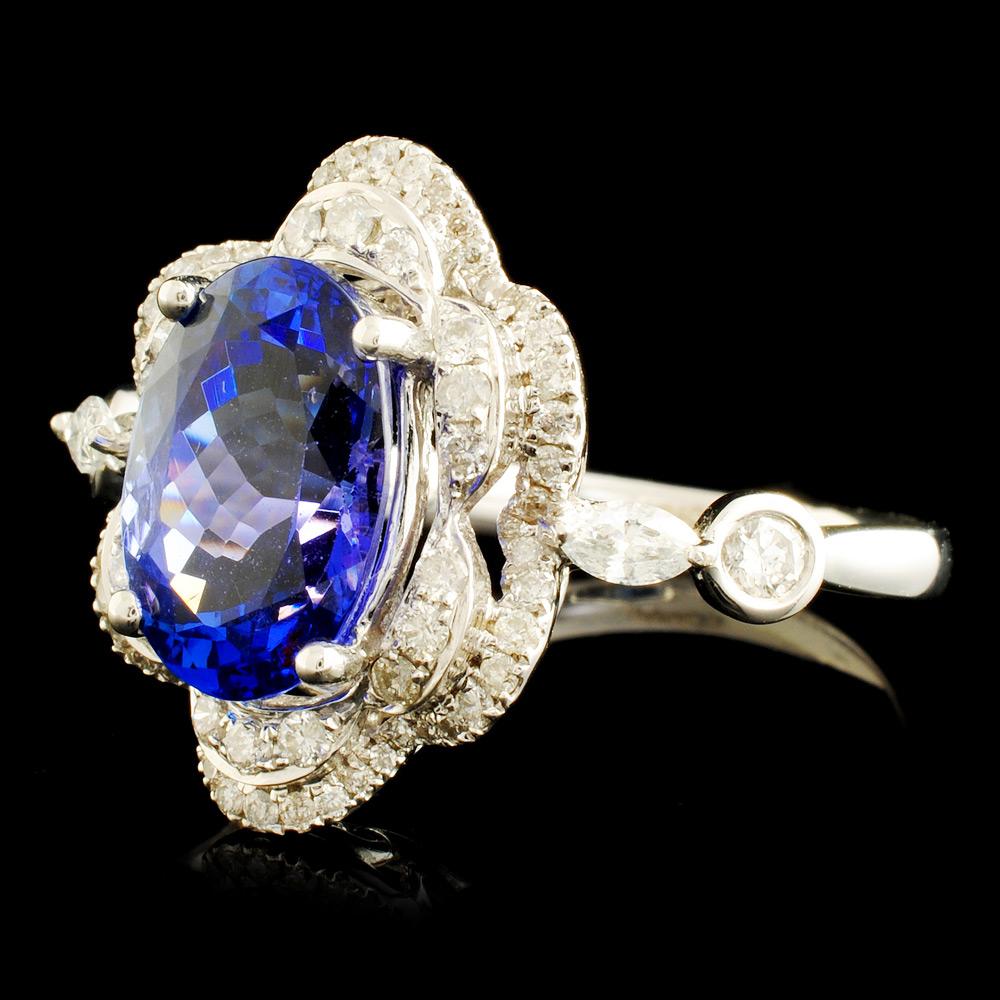 18K Gold 3.31ct Tanzanite & 0.61ctw Diamond Ring