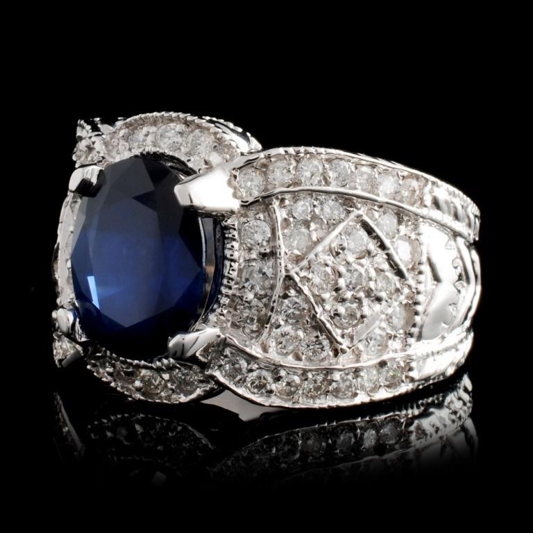 14K White Gold 2.50ct Sapphire & 1.36ct Diamond Ri