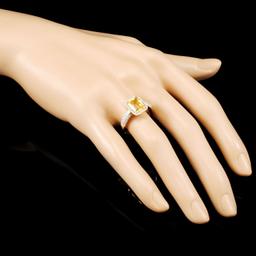 14K Gold 2.00ct Citrine & 0.52 Diamond Ring