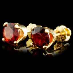 14K Gold 2.24ct Garnet Earrings