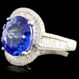 18K Gold 3.54ct Tanzanite & 0.66ctw Diamond Ring