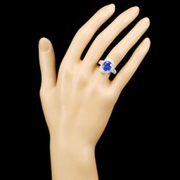 18K Gold 3.54ct Tanzanite & 0.66ctw Diamond Ring