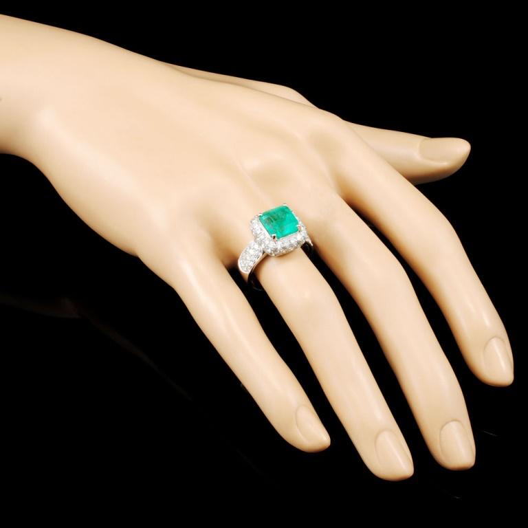 18K Gold 3.07ct Emerald & 2.29ctw Diamond Ring