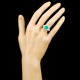 18K Gold 3.07ct Emerald & 2.29ctw Diamond Ring