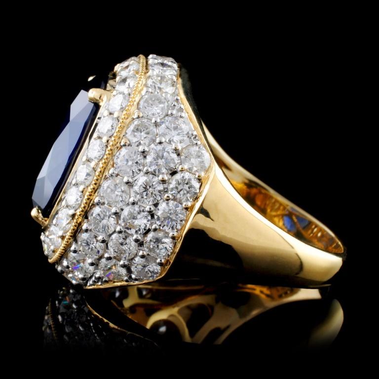 18K Yellow Gold 7.60ct Sapphire & 3.08ct Diamond R