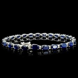 14K Gold 14.00ct Sapphire & 0.85ctw Diamond Bracel