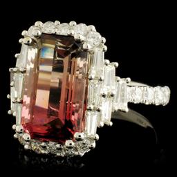 18K Gold 5.34ct Tourmaline & 1.31ctw Diamond Ring