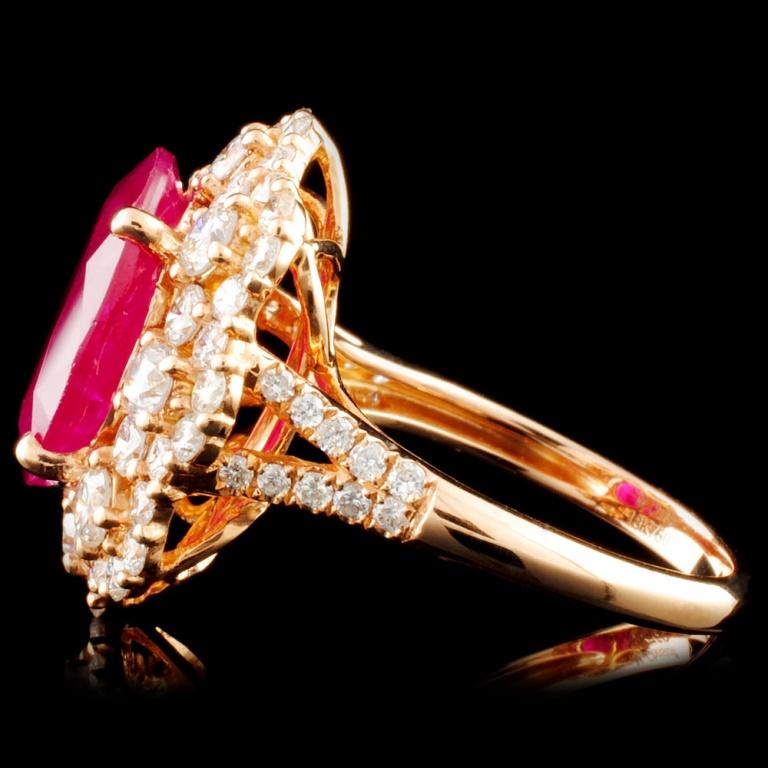 18K Gold 5.67ct Ruby & 2.08ctw Diamond Ring