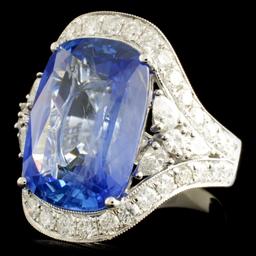 18K Gold 14.46ct Sapphire & 1.94ctw Diamond Ring