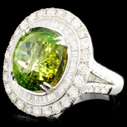 18K Gold 15.33 Tourmaline & 2.76ctw Diamond Ring