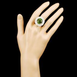 18K Gold 15.33 Tourmaline & 2.76ctw Diamond Ring