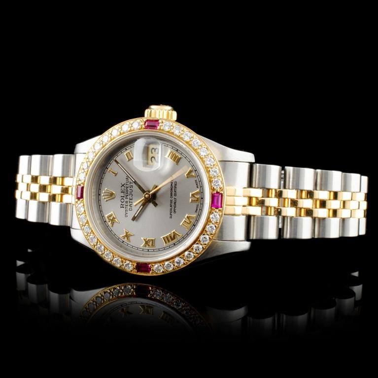 Rolex DateJust 18K/SS 1.00ct Diamond Ladies Watch