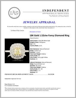 18K Gold 1.52ctw Fancy Diamond Ring